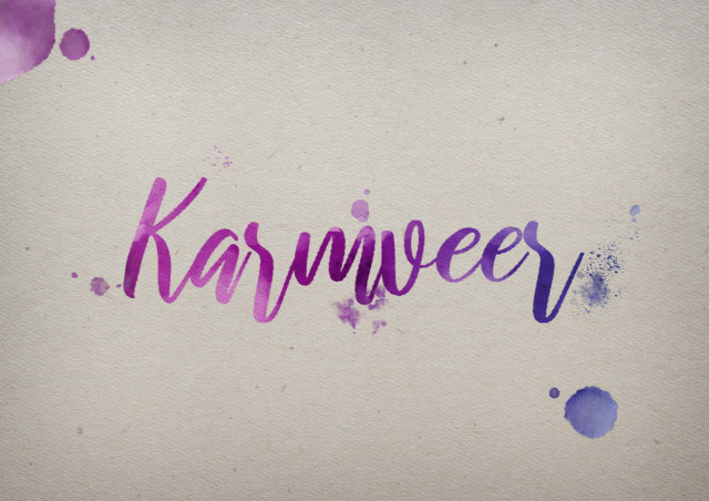 Free photo of Karmveer Watercolor Name DP