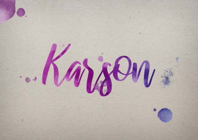 Free photo of Karson Watercolor Name DP