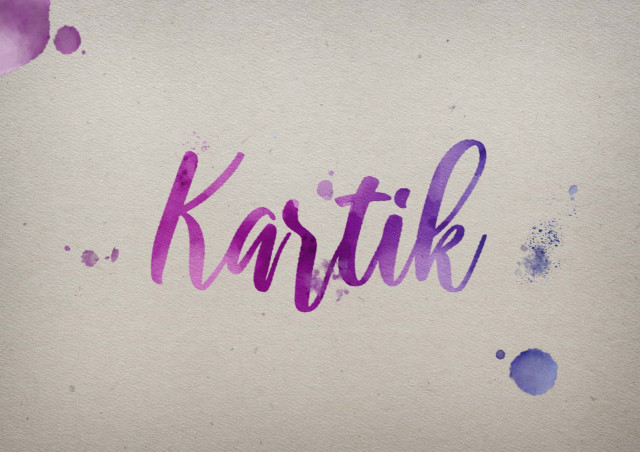 Free photo of Kartik Watercolor Name DP