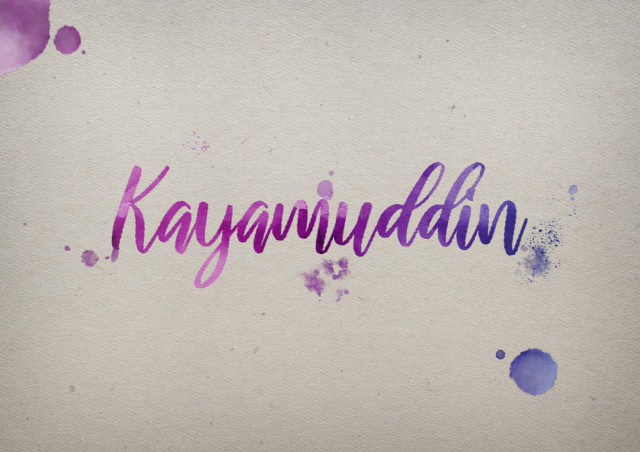 Free photo of Kayamuddin Watercolor Name DP