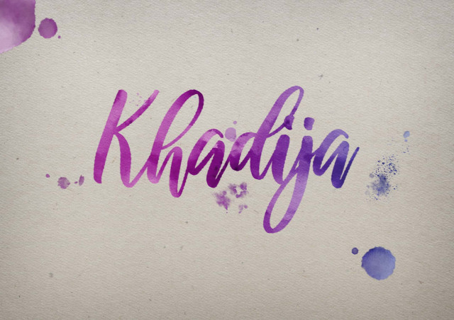 Free photo of Khadija Watercolor Name DP