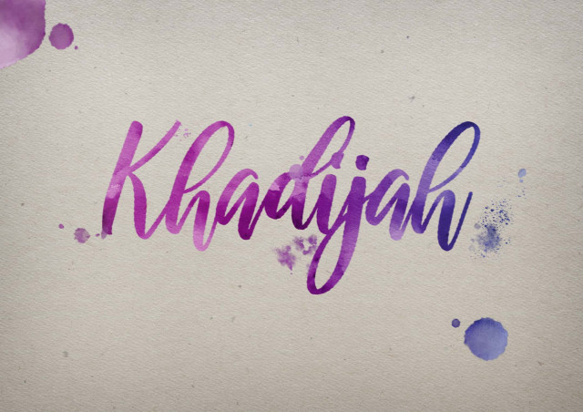Free photo of Khadijah Watercolor Name DP