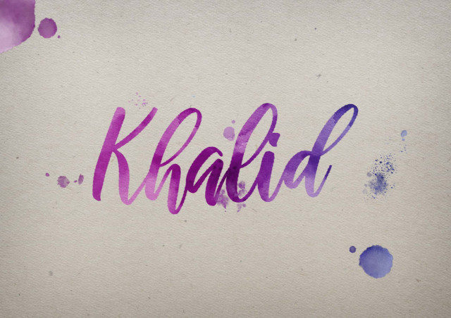 Free photo of Khalid Watercolor Name DP