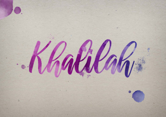 Free photo of Khalilah Watercolor Name DP