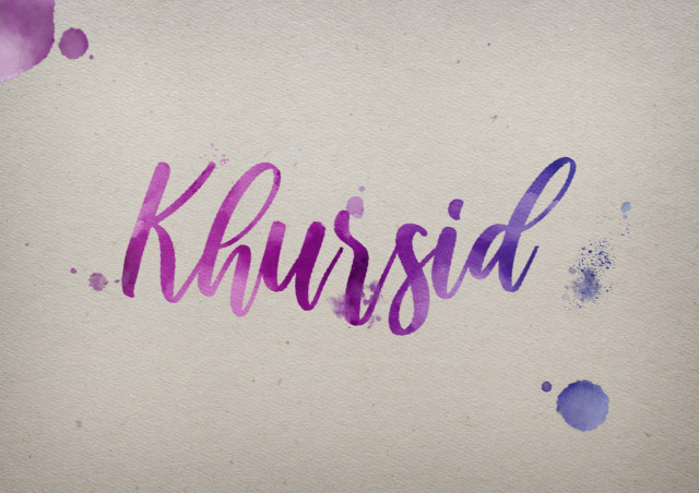 Free photo of Khursid Watercolor Name DP