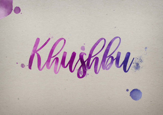 Free photo of Khushbu Watercolor Name DP