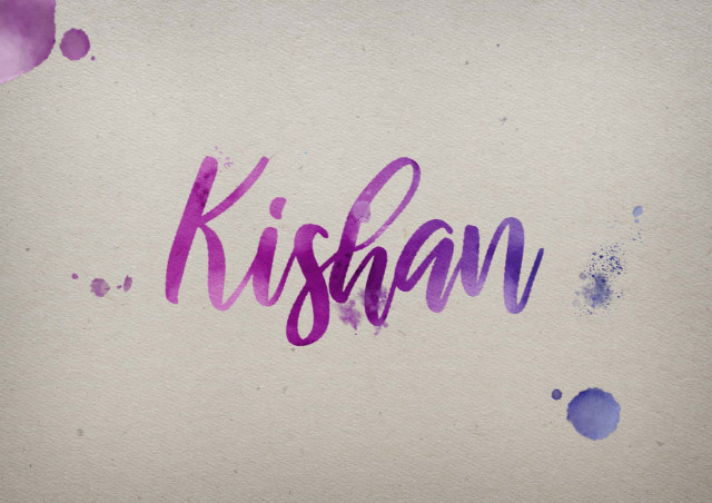 Free photo of Kishan Watercolor Name DP