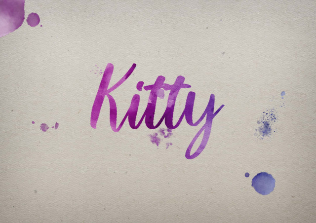 Free photo of Kitty Watercolor Name DP