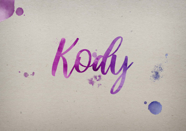 Free photo of Kody Watercolor Name DP