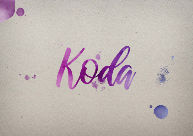 Free photo of Koda Watercolor Name DP