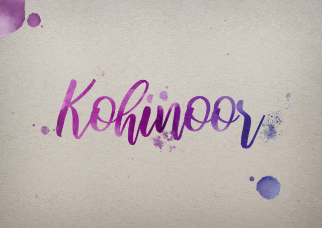 Free photo of Kohinoor Watercolor Name DP