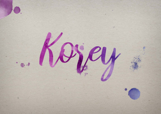 Free photo of Korey Watercolor Name DP