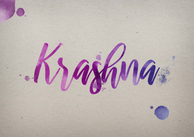 Free photo of Krashna Watercolor Name DP