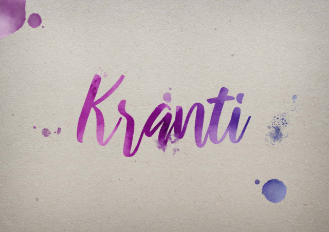 Free photo of Kranti Watercolor Name DP