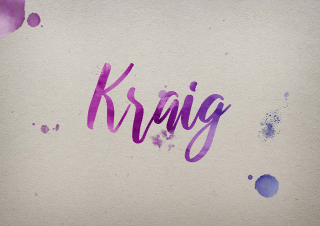 Free photo of Kraig Watercolor Name DP