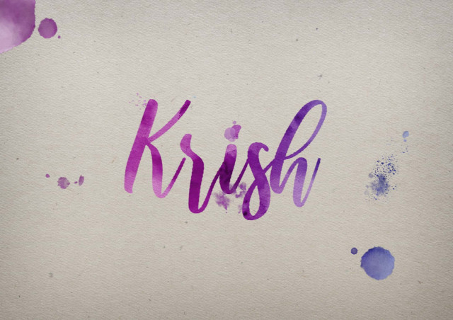 Free photo of Krish Watercolor Name DP