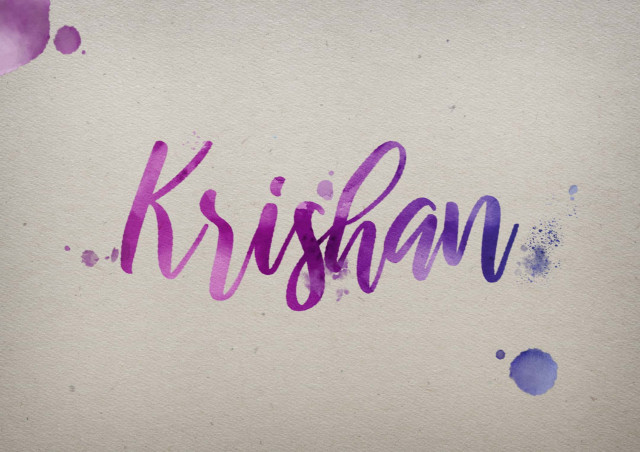 Free photo of Krishan Watercolor Name DP