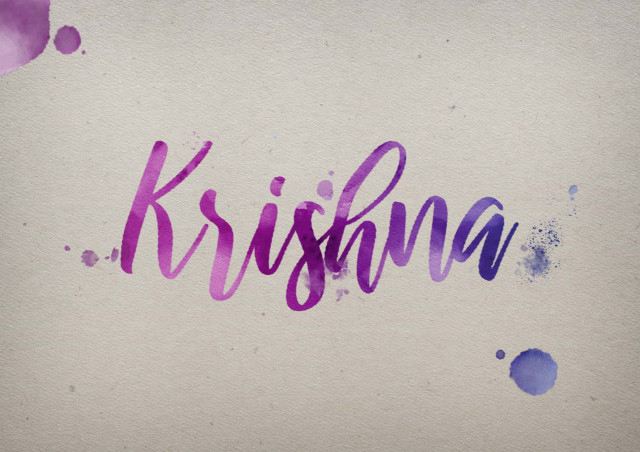 Free photo of Krishna Watercolor Name DP