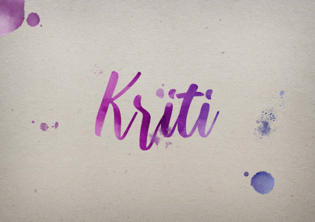 Free photo of Kriti Watercolor Name DP