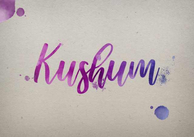 Free photo of Kushum Watercolor Name DP