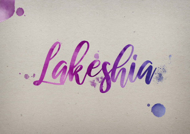 Free photo of Lakeshia Watercolor Name DP