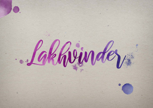 Free photo of Lakhvinder Watercolor Name DP
