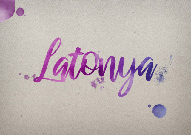 Free photo of Latonya Watercolor Name DP