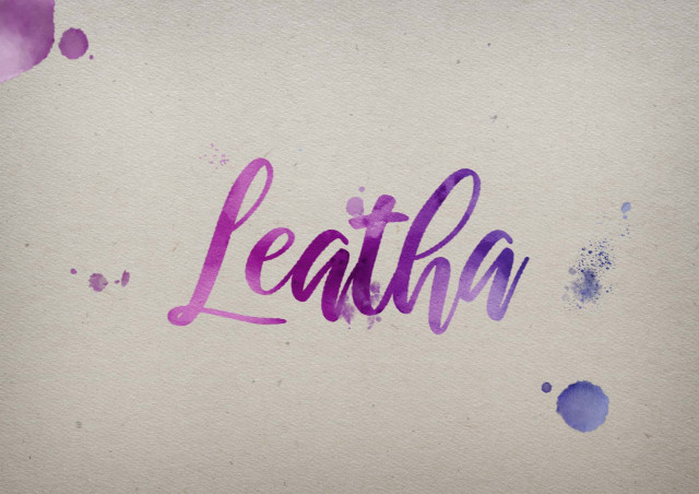 Free photo of Leatha Watercolor Name DP