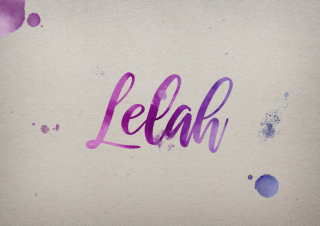 Free photo of Lelah Watercolor Name DP