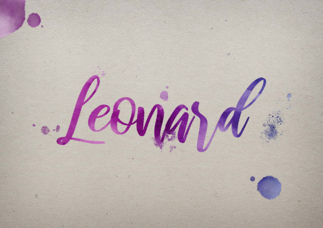 Free photo of Leonard Watercolor Name DP