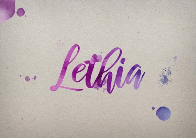 Free photo of Lethia Watercolor Name DP