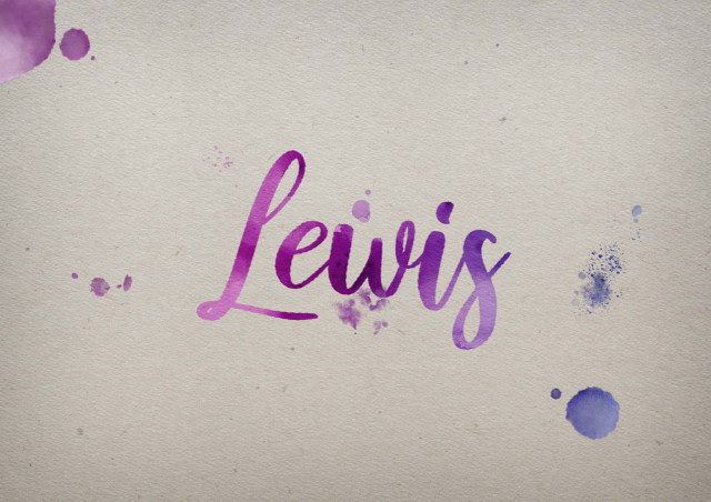 Free photo of Lewis Watercolor Name DP