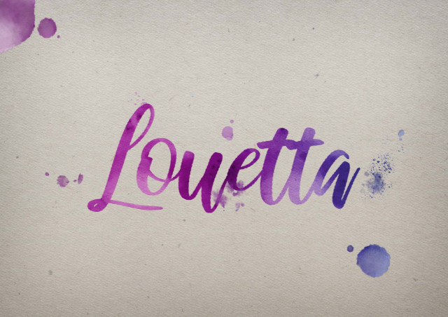 Free photo of Louetta Watercolor Name DP