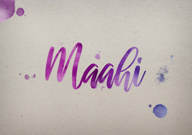 Free photo of Maahi Watercolor Name DP