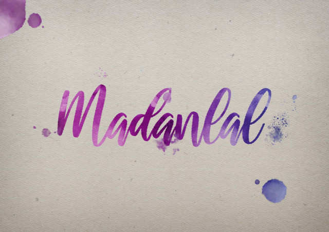 Free photo of Madanlal Watercolor Name DP