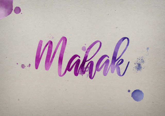 Free photo of Mahak Watercolor Name DP