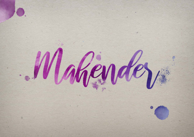 Free photo of Mahender Watercolor Name DP