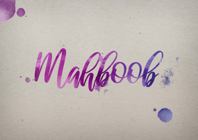 Free photo of Mahboob Watercolor Name DP