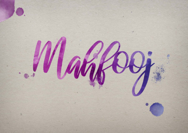 Free photo of Mahfooj Watercolor Name DP