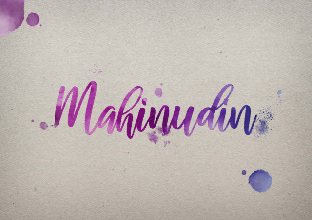Free photo of Mahinudin Watercolor Name DP