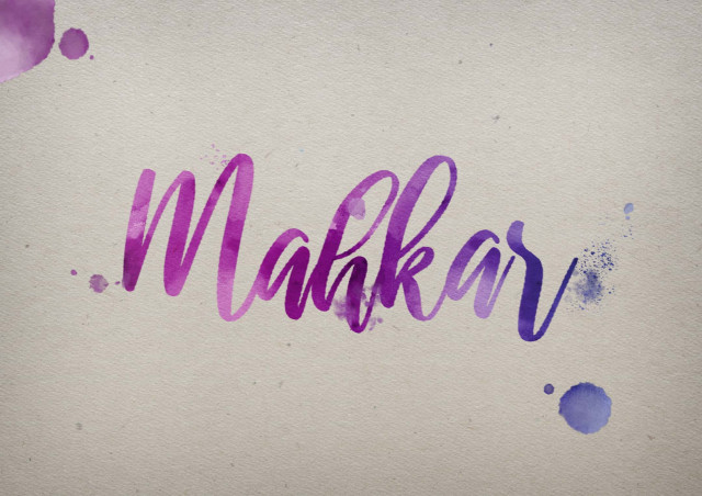 Free photo of Mahkar Watercolor Name DP