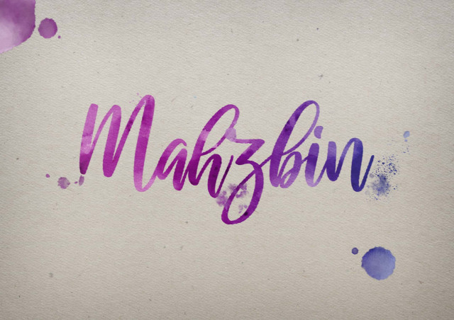 Free photo of Mahzbin Watercolor Name DP