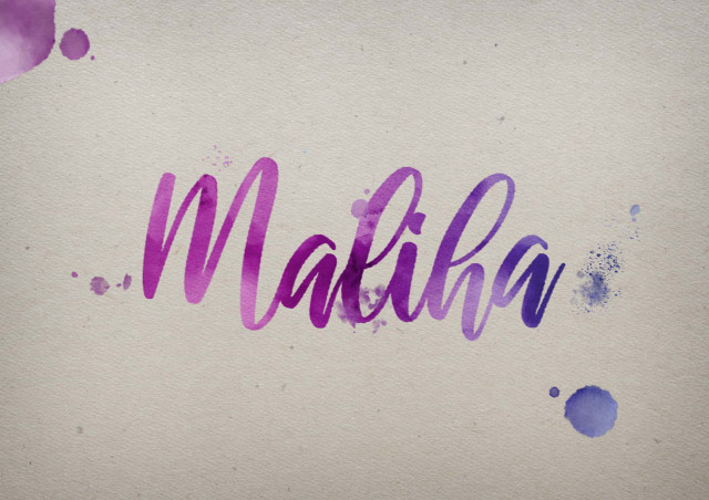 Free photo of Maliha Watercolor Name DP