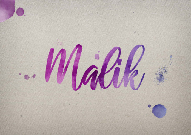 Free photo of Malik Watercolor Name DP