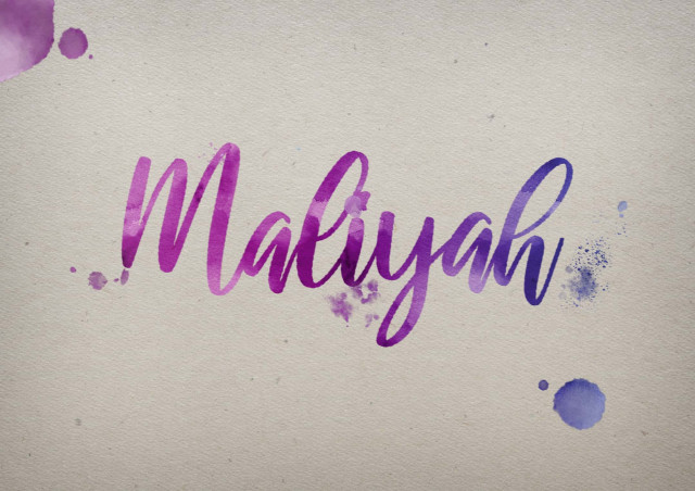 Free photo of Maliyah Watercolor Name DP