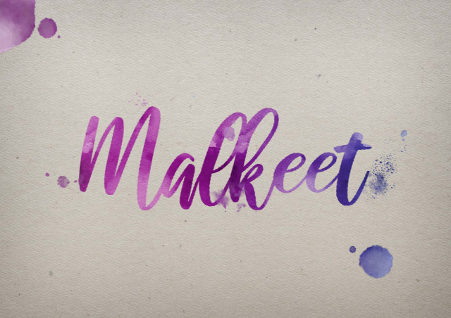 Free photo of Malkeet Watercolor Name DP