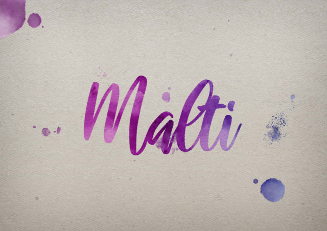 Free photo of Malti Watercolor Name DP