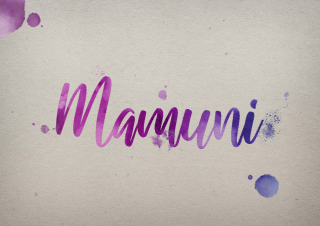 Free photo of Mamuni Watercolor Name DP