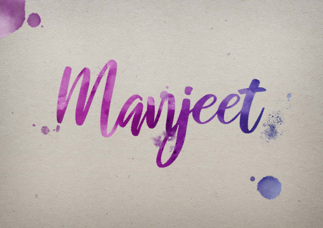 Free photo of Manjeet Watercolor Name DP