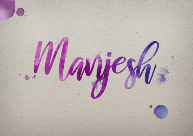 Free photo of Manjesh Watercolor Name DP